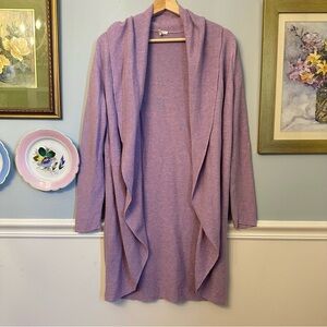 Eileen Fisher open front cardigan linen blend medium coastal beach logenlook